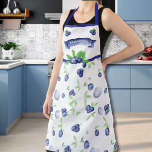 Cute Blueberry Fruit Design Personalised Name  Apron