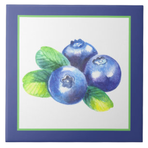Cute blueberry lovers fruit kitchen  tile