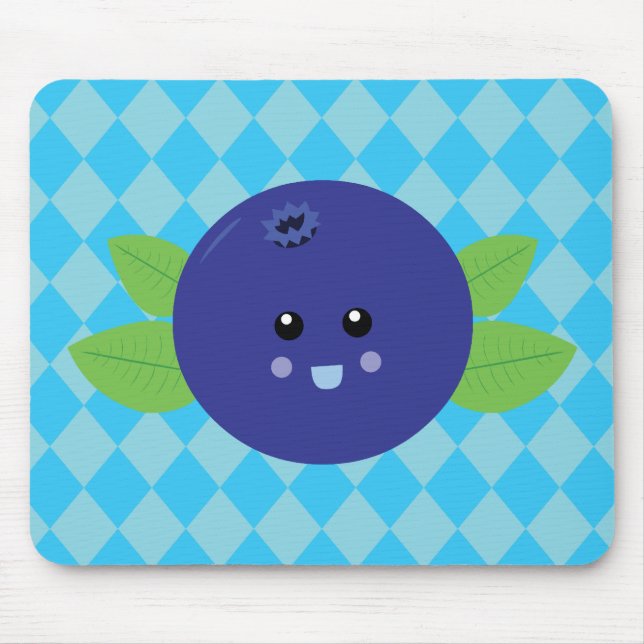 Cute Blueberry Mouse Mat (Front)