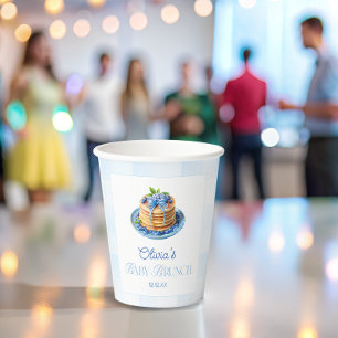 Cute Blueberry Pancake Baby Brunch Baby Shower Paper Cups
