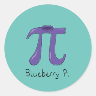 Cute Blueberry Pi Symbol Math Teacher Classic Round Sticker