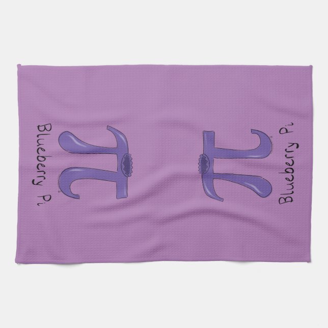 Cute Blueberry Pi Symbol Math Teacher Tea Towel (Horizontal)