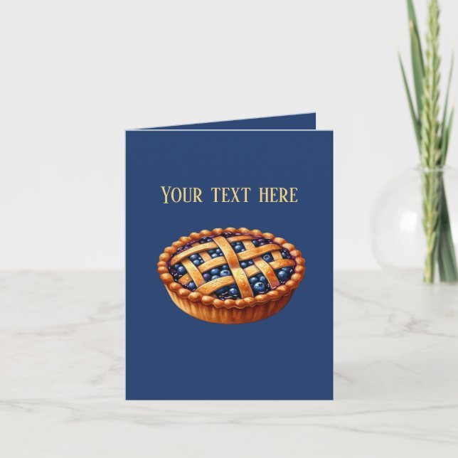 Cute Blueberry pie customizable Card (Front)