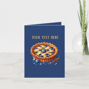 Cute Blueberry pie customizable Card