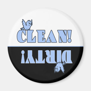 Cute Bluebird Clean Dirty Magnet for Dishwasher