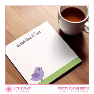 Cute Bluebird Personalised Post-it Notes