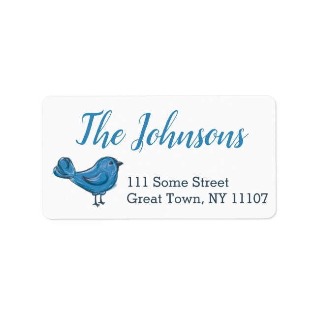 Cute Bluebird Return Address Labels (Front)