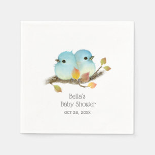 Cute Bluebirds Bird Baby Shower Napkin