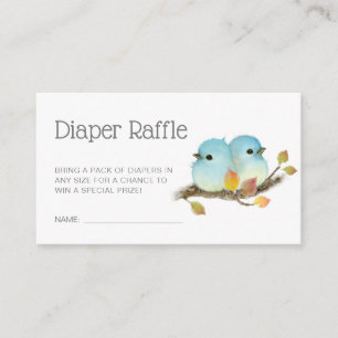 Cute Bluebirds on Branch Baby Shower Diaper Raffle Enclosure Card