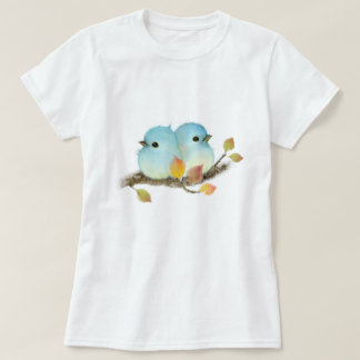 Cute Bluebirds on Branch T-Shirt