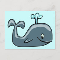 CUTE BLUEISH GREY GRAY WHALE CARTOON ANIMAL SEALI