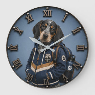Cute Bluetick Coonhound Puppy Large Clock