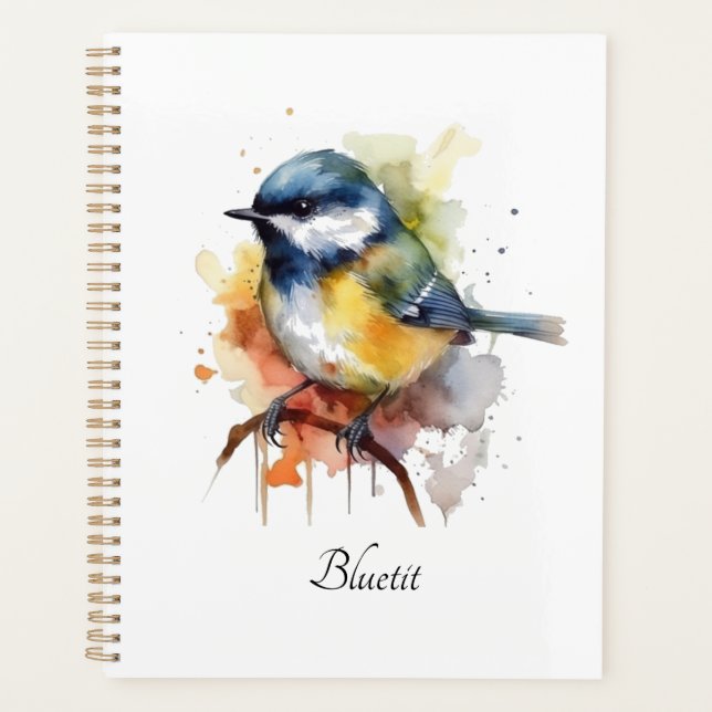  Cute Bluetit on a Branch, custom Planner (Front)