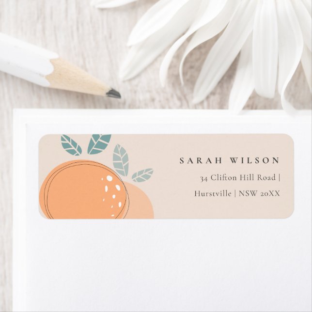 Cute Blush Peach Orange Fruity Bold Address (Insitu)