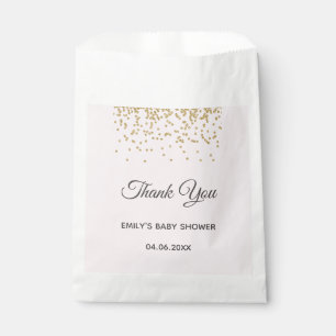 Cute Blush Pink Gold Glitter Thank You Baby Shower Favour Bags
