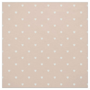 Cute Blush Pink Polka Dot Hearts Fabric