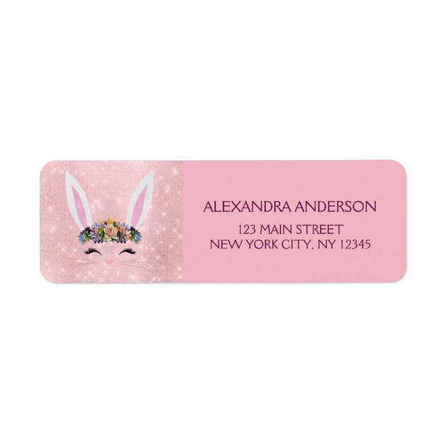 Cute Blush Pink Sparkle - Easter Bunny (Front)