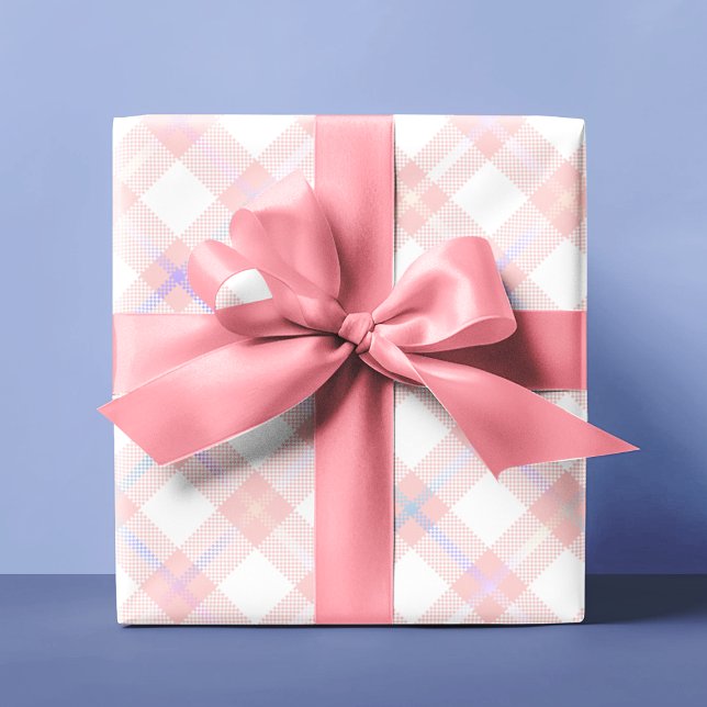 Cute Blush Pink Tartan Plaid Personalised Wrapping Paper (Cute Blush Pink Tartan Plaid Personalized Wrapping Paper
)