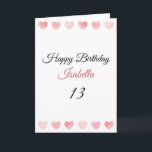 Cute Blush Pink Watercolor Set Heart 13th Birthday Card<br><div class="desc">Cute Blush Pink Watercolor Set Heart 13th Birthday, a cute birthday design made for any granddaughter. If you're looking for some pretty granddaughter birthday cards, teenager birthday cards or thirteenth birthday cards, this one is for you. The design features some cute watercolor hearts, something attractive and beautiful, so, don't hesitate...</div>