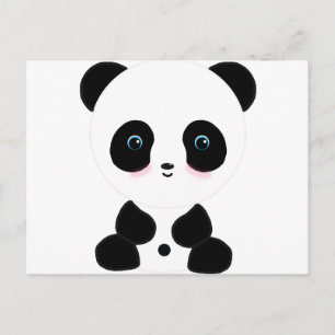 Cute Blushing Panda Bear Postcard