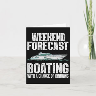 Cute Boat Drinking Art For Men Women Boating Ponto Card