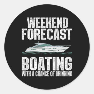 Cute Boat Drinking Art For Men Women Boating Ponto Classic Round Sticker