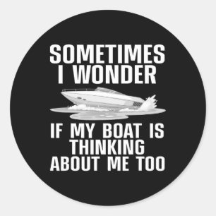 Cute Boating Art For Men Women Boat Captain Sailbo Classic Round Sticker