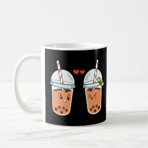 Cute Boba Bubble Milk Tea Couple for Valentine Day Coffee Mug