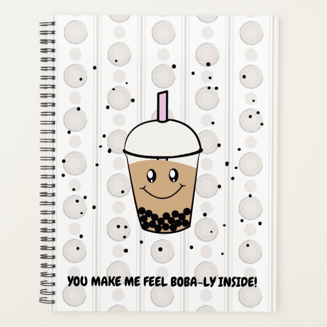 Cute Boba Bubble Tea Pun Planner (Front)
