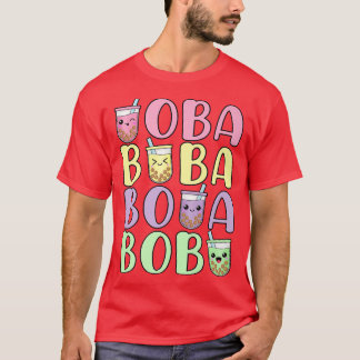 Cute Boba Milk Tea Lover Kawaii Pastel Tapioca Bub T-Shirt