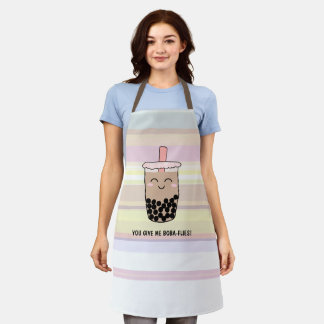 Cute Boba Milk Tea Pun All-Over Print Apron