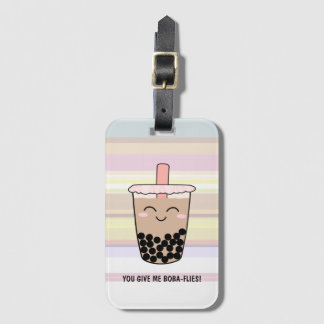 Cute Boba Milk Tea Pun Luggage Tag