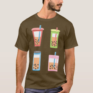Cute Boba Milk Tea Set Sticker Sheet T-Shirt
