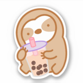 Cute Boba Sloth Sticker