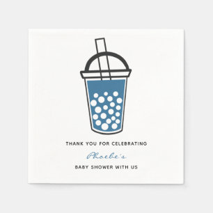 Cute Boba Tea Baby Shower Thank You Personalised Napkin