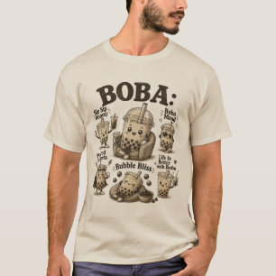 Cute Boba Tea Lover Vintage Retro Bubble Tea T-Shirt