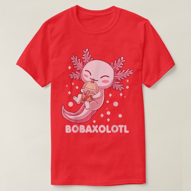 Cute Bobaolotl Boba Tea Bubble Milk Kawaii Aolotl  T-Shirt (Design Front)