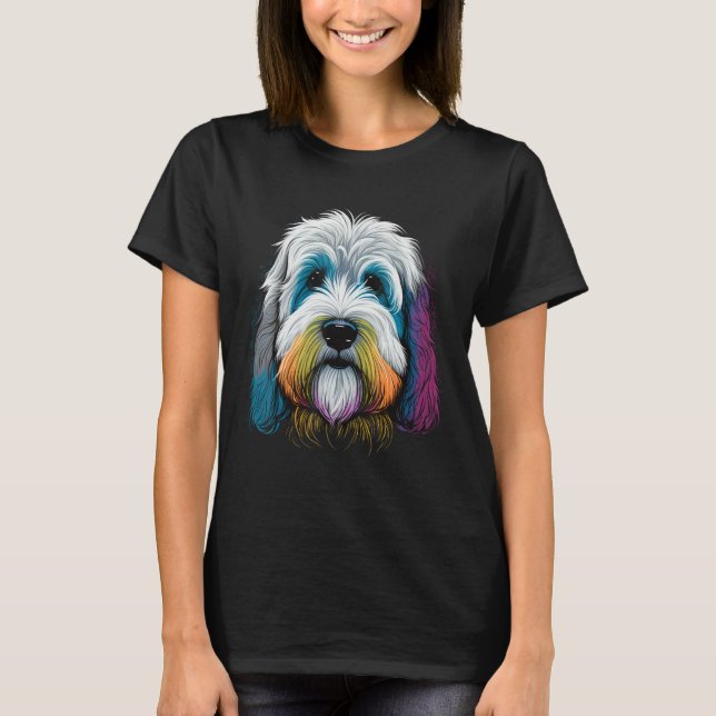 Cute Bobtail Dog on Old English Sheepdog  1 T-Shirt (Front)