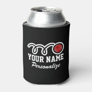 Cute bocce ball cartoon print custom name can cooler