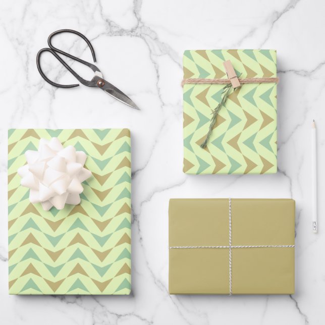 Cute Bohemian Geometric Triangles Pattern Wrapping Paper Sheet (Front)