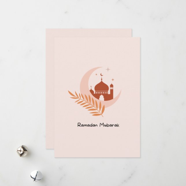 Cute Bohemian Modern Ramadan Mubarak  Holiday Card (Front/Back In Situ)