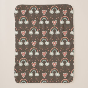 Cute Bohemian Rainbow Pattern Sherpa Blanket