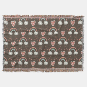 Cute Bohemian Rainbow Pattern Throw Blanket