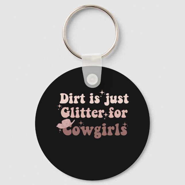 Cute Boho Aesthetic Southern Cowgirl Country Music Key Ring (Front)