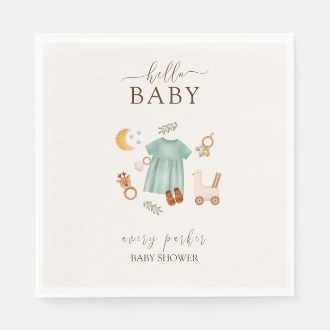Cute Boho Baby Girl Clothes Baby Shower  Napkin (Front)