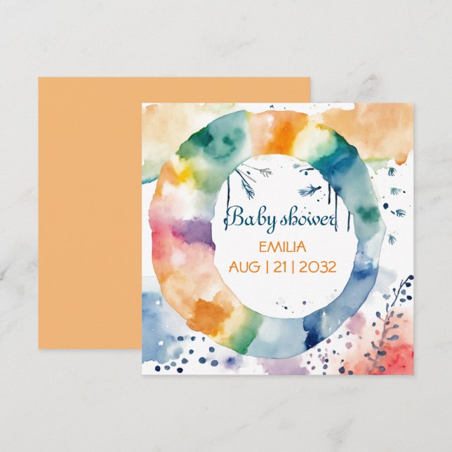 Cute Boho Baby Shower Custom Flat Cards – Personal (Front/Back)