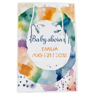 Cute BOHO Baby Shower Custom Medium Gift Bag