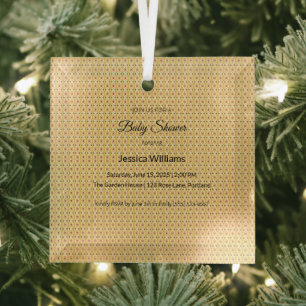 Cute Boho Baby Shower Gender Neutral, Customisable Glass Tree Decoration