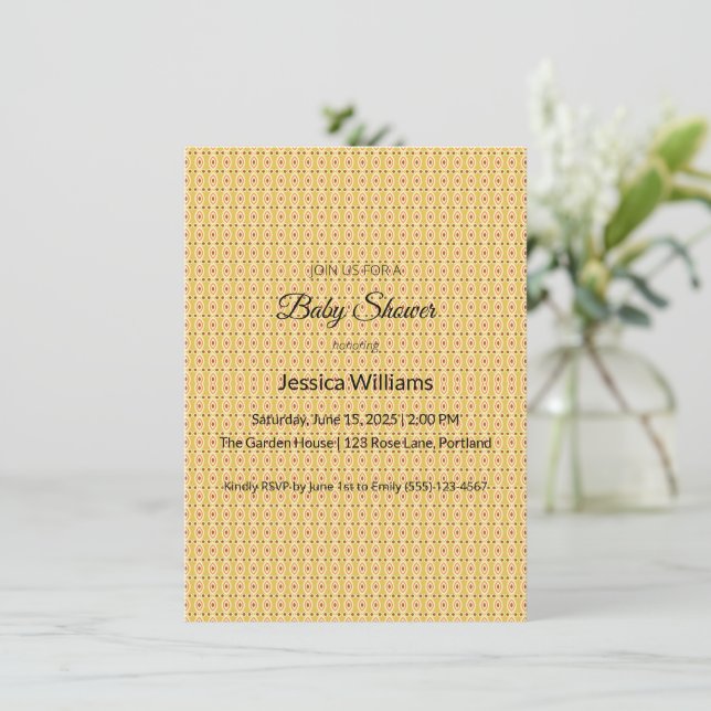 Cute Boho Baby Shower Gender Neutral, Customisable Invitation (Standing Front)