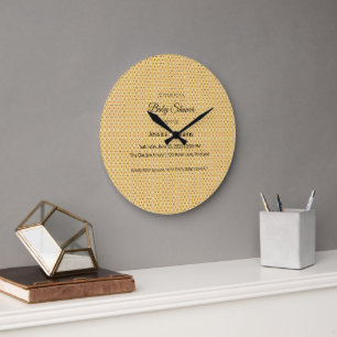 Cute Boho Baby Shower Gender Neutral, Customisable Large Clock